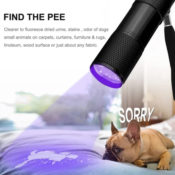 Mini UV ULTRA VIOLET 9 LED Flashlight