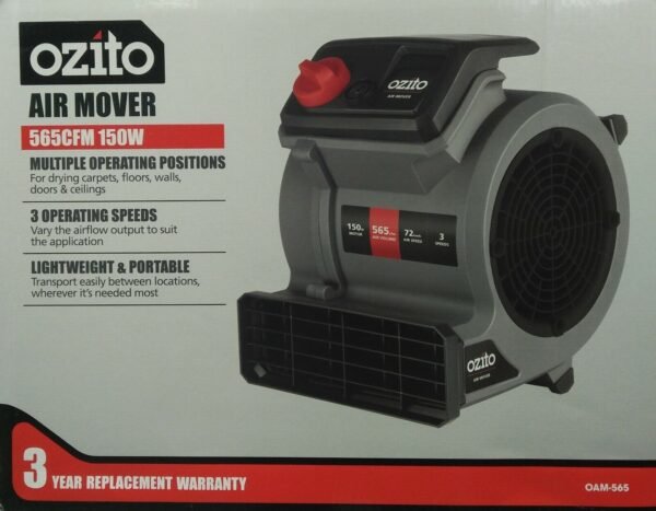 Ozito 150W Portable Air Mover Ventilator Dryer